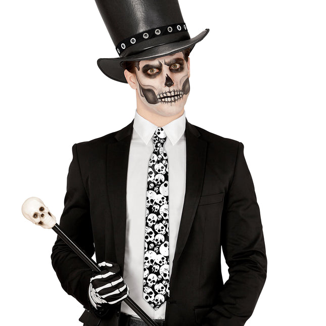 Halloweenowe krawaty czaszki