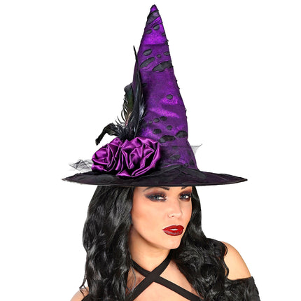 Kapelusz na Halloween Fioletowa Czarownica