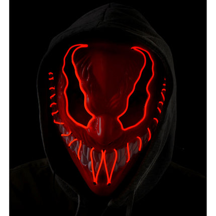 Maska na Halloween Czerwony potwór ze światłem