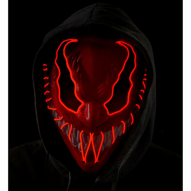Maska na Halloween Czerwony potwór ze światłem