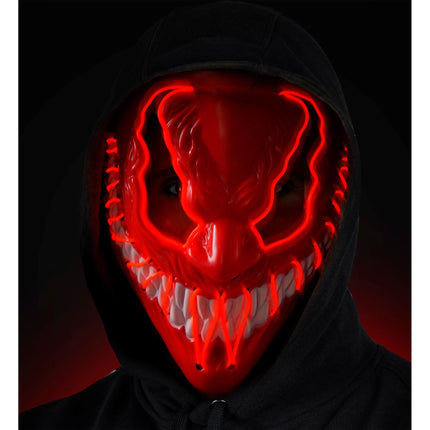 Maska na Halloween Czerwony potwór ze światłem