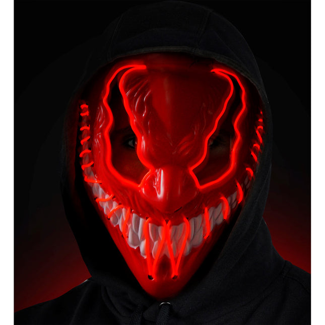 Maska na Halloween Czerwony potwór ze światłem