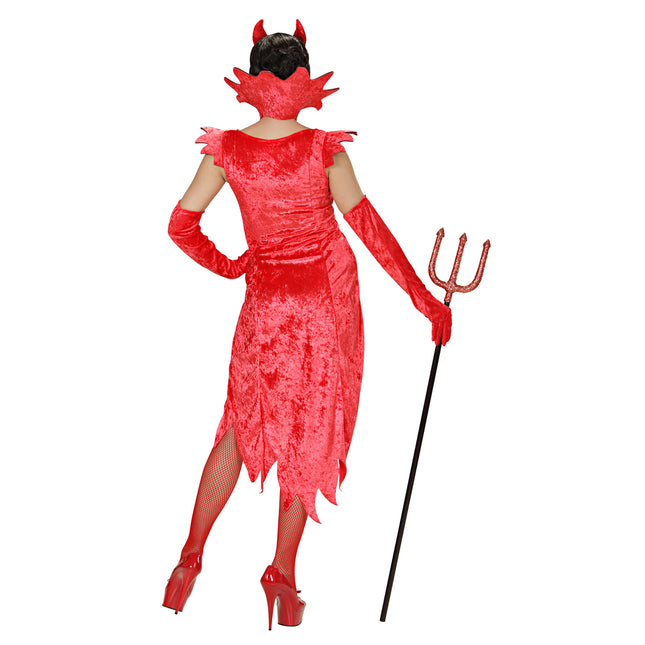 Sukienka na Halloween Czerwony Aksamitny Diabeł Damski