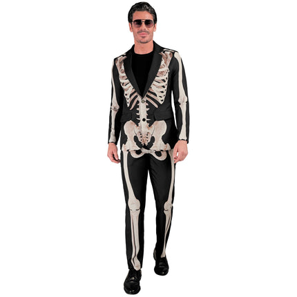 Kostium na Halloween Biały Czarny Męski Szkielet 2-częściowy