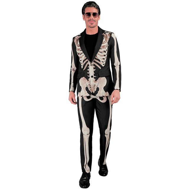 Kostium na Halloween Biały Czarny Męski Szkielet 2-częściowy