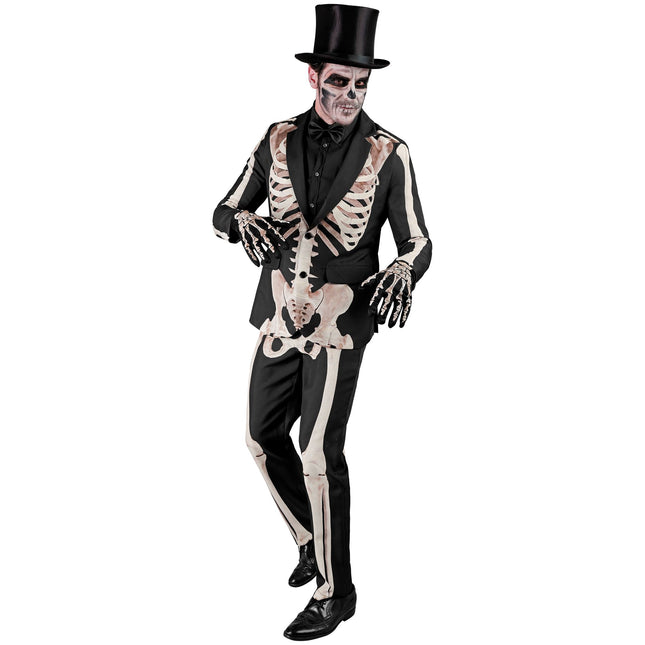 Kostium na Halloween Biały Czarny Męski Szkielet 2-częściowy