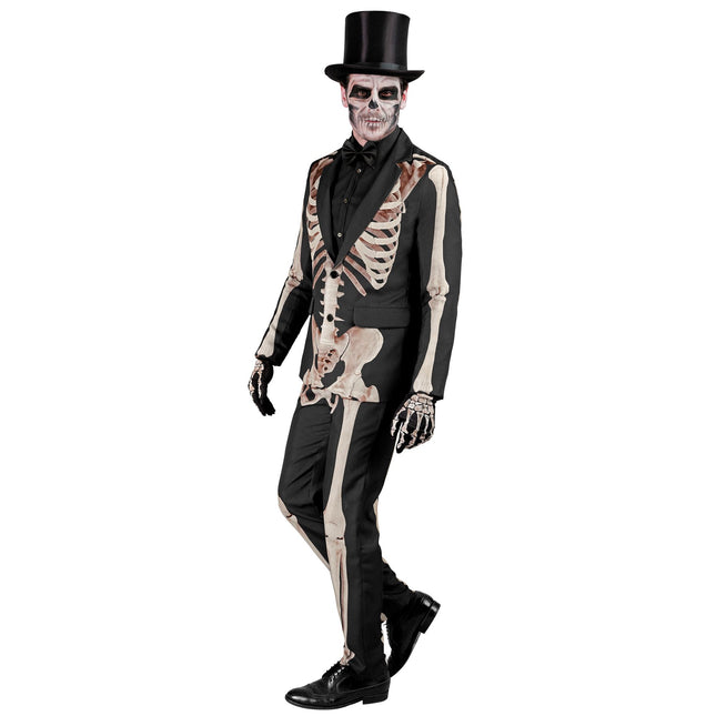 Kostium na Halloween Biały Czarny Męski Szkielet 2-częściowy