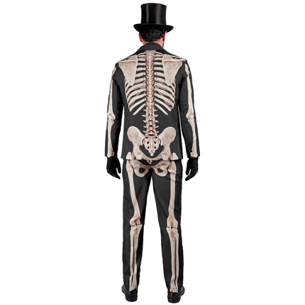 Kostium na Halloween Biały Czarny Męski Szkielet 2-częściowy