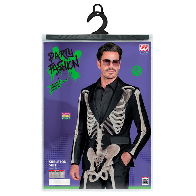 Kostium na Halloween Biały Czarny Męski Szkielet 2-częściowy