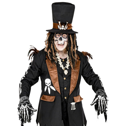 Rękawiczki na Halloween Biały Czarny Szkielet
