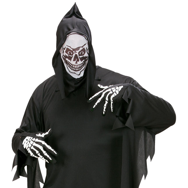 Rękawiczki na Halloween Biały Czarny Szkielet
