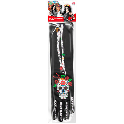 Rękawiczki Dia De Los Muertos 40 cm