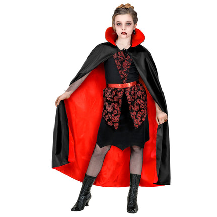 Peleryna na Halloween Czarna Czerwona Dziecko
