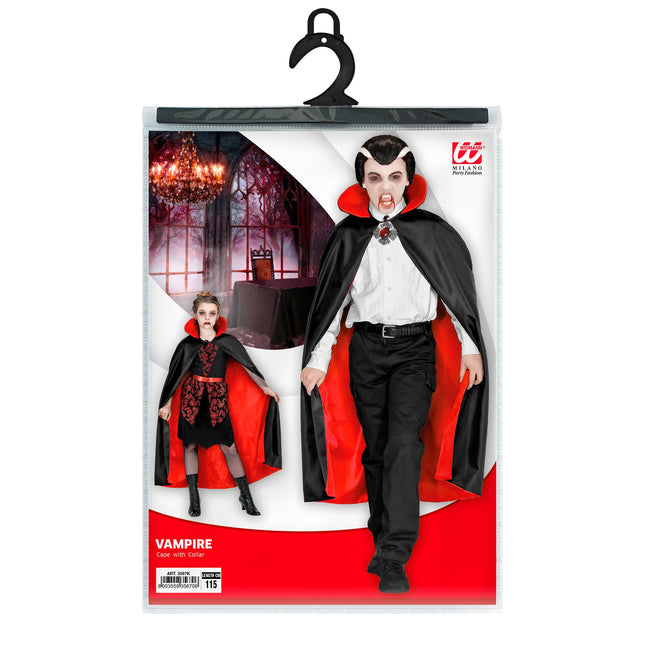 Peleryna na Halloween Czarna Czerwona Dziecko