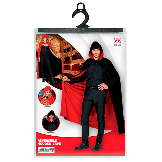 Peleryna na Halloween czarno-czerwona