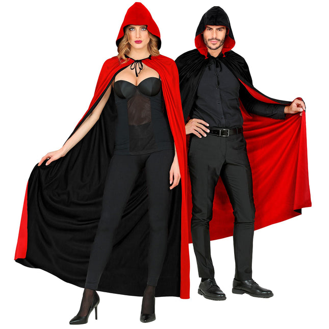 Peleryna na Halloween czarno-czerwona