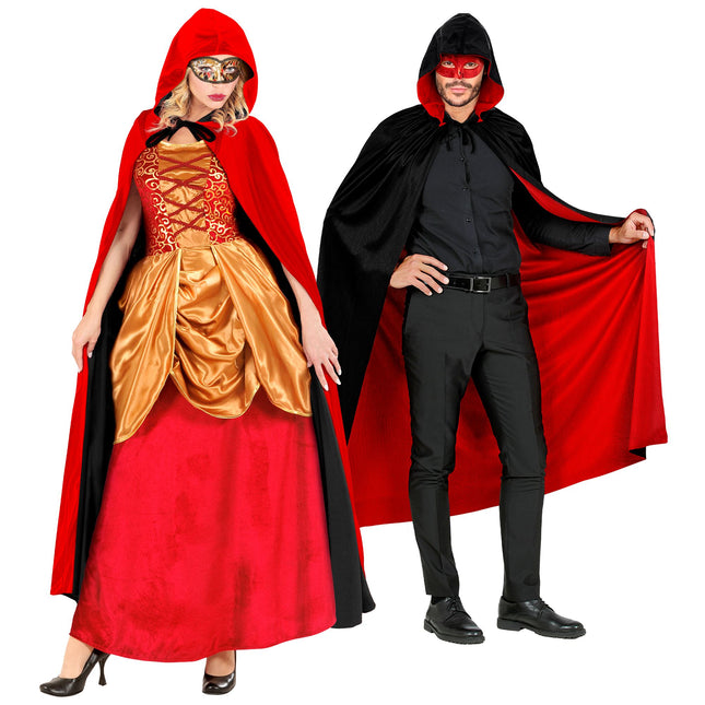 Peleryna na Halloween czarno-czerwona