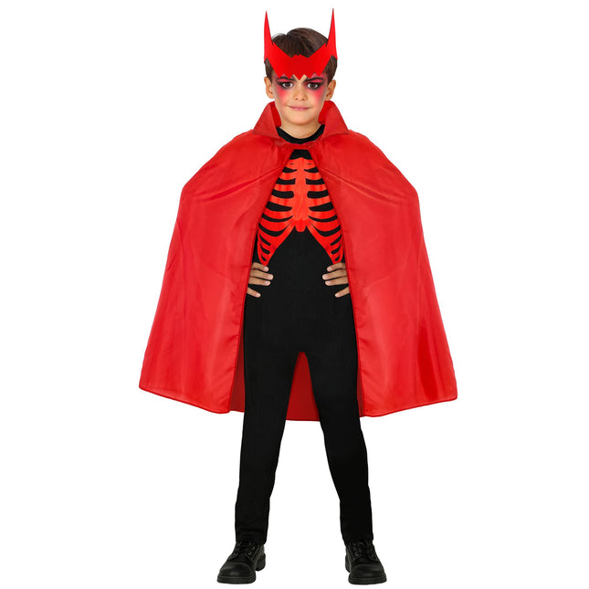 Peleryna na Halloween czerwona dziecko 90cm