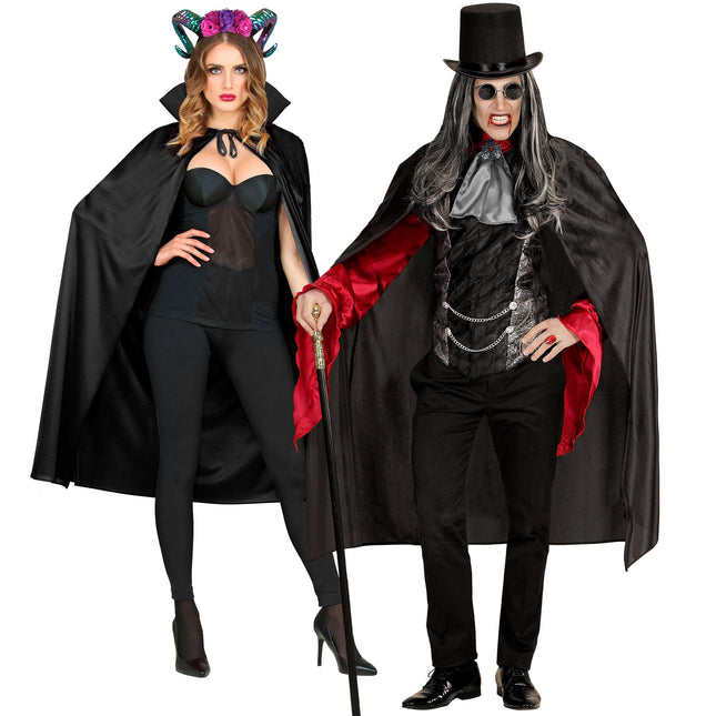 Peleryna na Halloween czarna 1,15 m