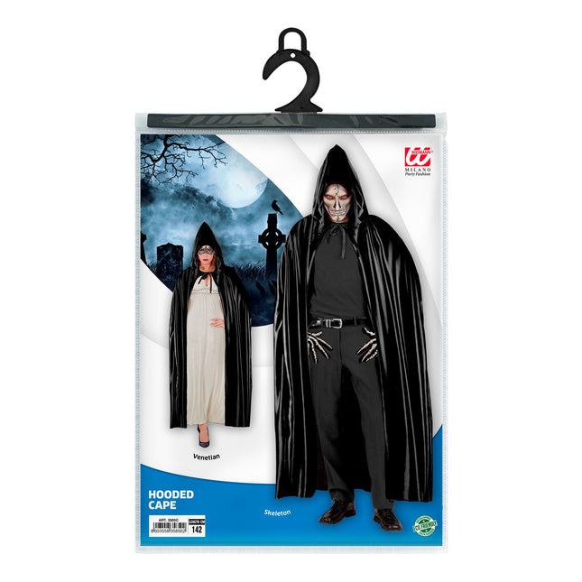 Peleryna na Halloween czarna 1,42 m