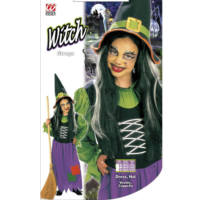 Sukienka na Halloween Fioletowa Zielona Dziewczyna Czarownica