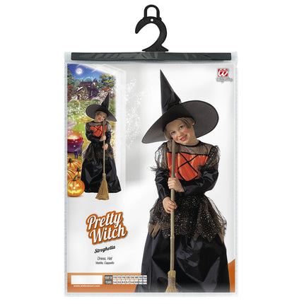 Sukienka na Halloween Czarna Dziewczyna Czarownica 2-częściowa