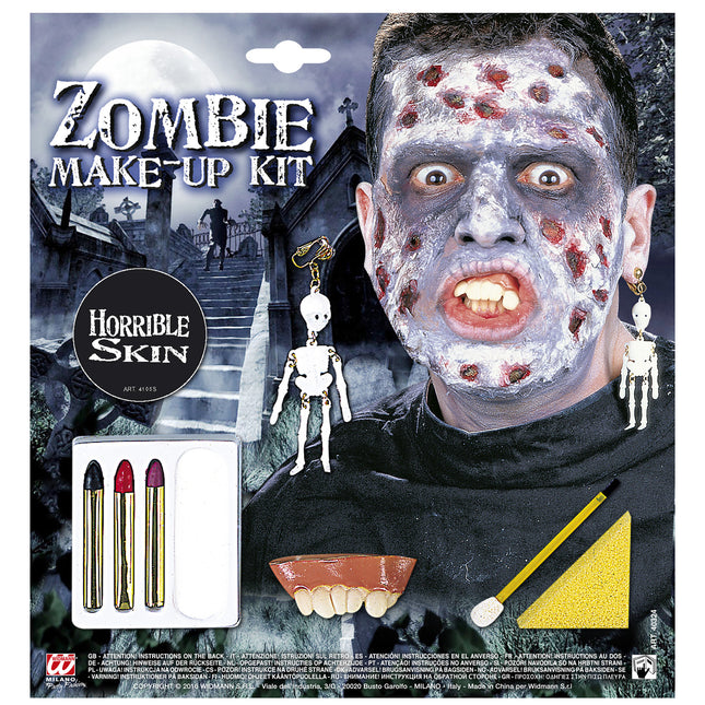 Halloweenowy zestaw do makijażu Zombie 4 szt
