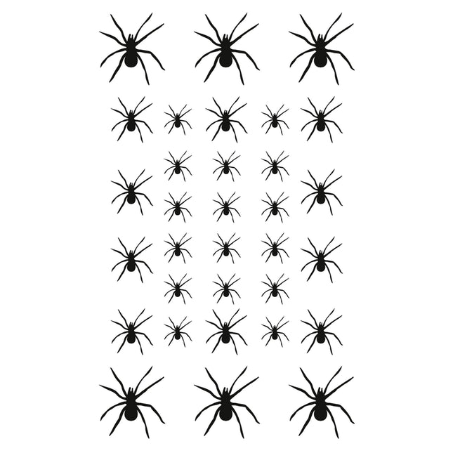 Halloweenowe fałszywe tatuaże pająki 32szt