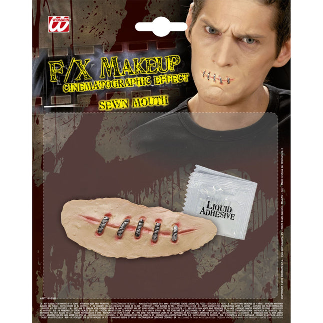 Halloweenowa sztuczna rana na ustach