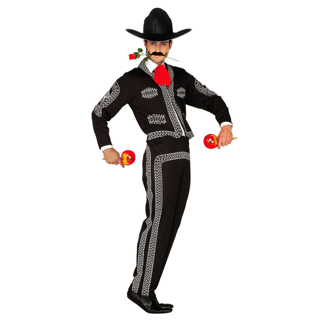 Czerwono-czarny kostium męski Mariachi