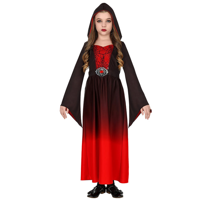 Sukienka na Halloween Czarna Czerwona Dziewczyna Gothic