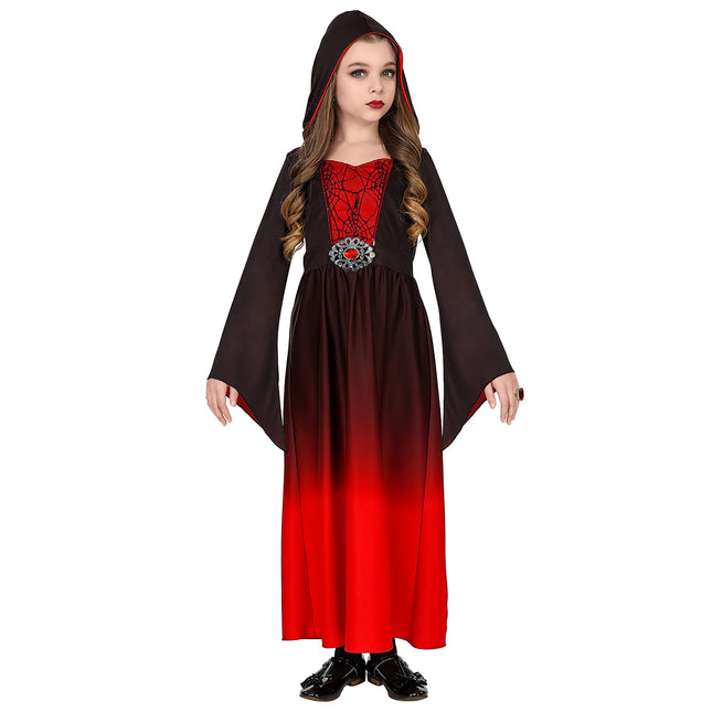 Sukienka na Halloween Czarna Czerwona Dziewczyna Gothic