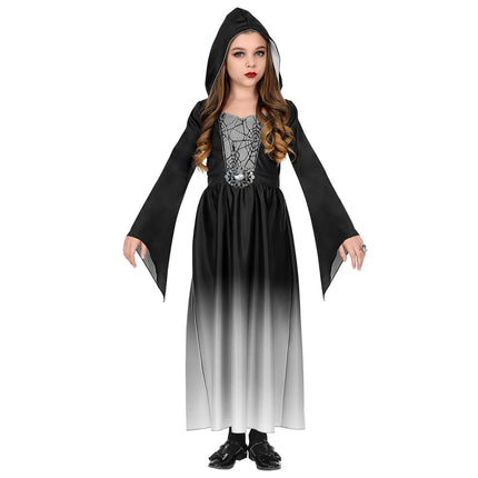Sukienka na Halloween Czarna Szara Gotycka Dziewczyna