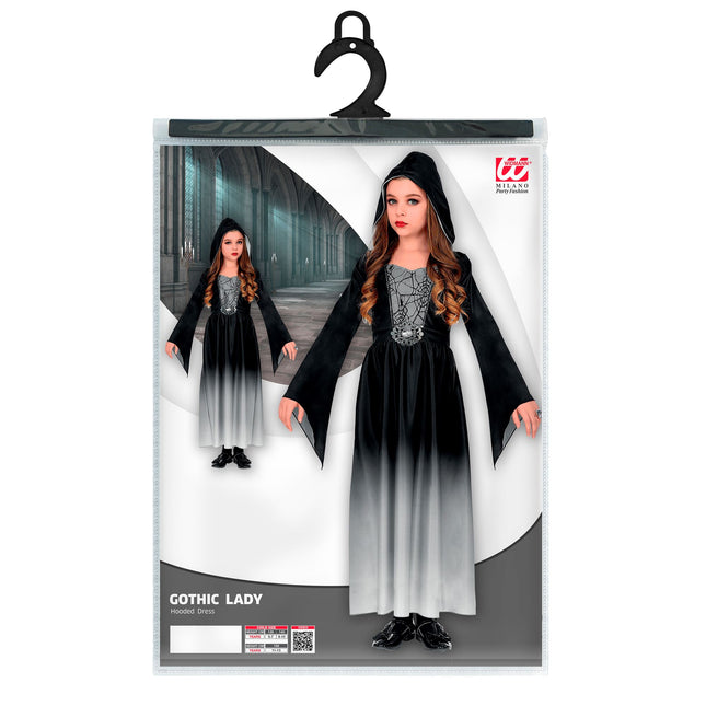 Sukienka na Halloween Czarna Szara Gotycka Dziewczyna