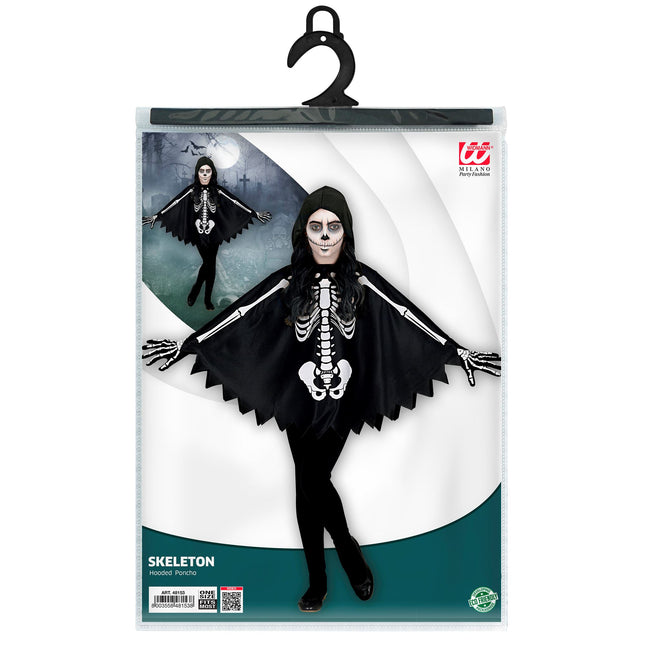 Ponczo dziecięce na Halloween Szkielet