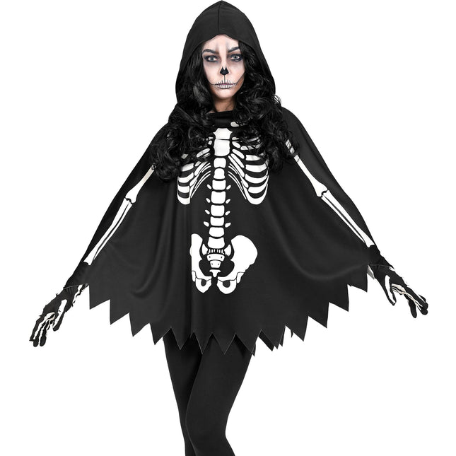 Ponczo Szkielet na Halloween