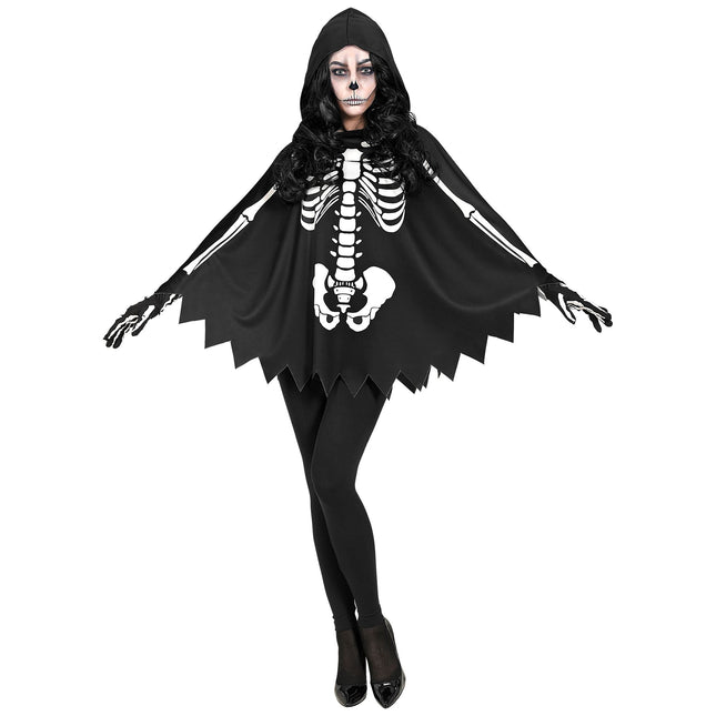 Ponczo Szkielet na Halloween