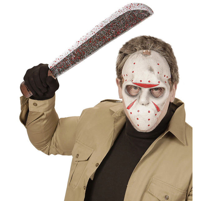 Halloweenowa sztuczna maczeta Bloody 56cm