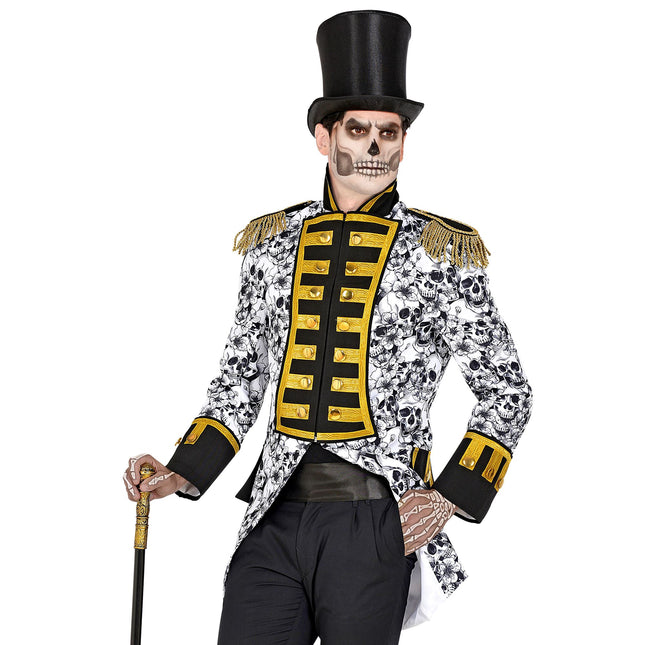 Halloweenowa kurtka męska z czaszkami