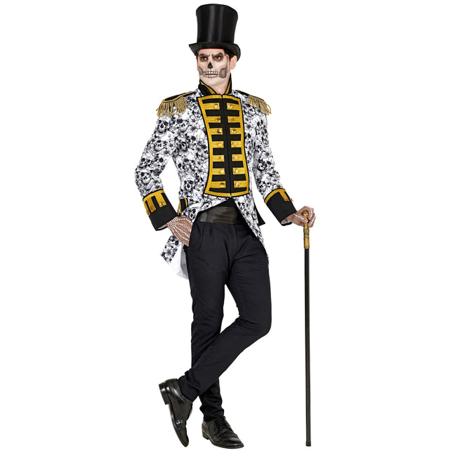 Halloweenowa kurtka męska z czaszkami