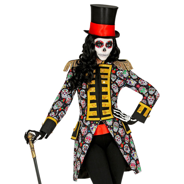 Damska kurtka Dia De Los Muertos w kolorze neonowym