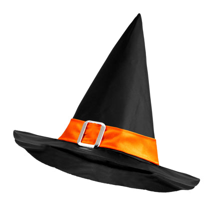 Halloweenowy kapelusz czarownicy czarno-pomarańczowy