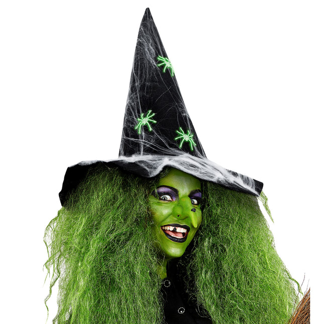 Halloweenowy kapelusz czarownicy Pająki świecące w ciemności
