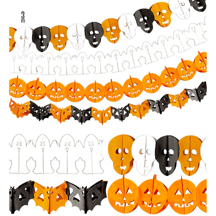 Halloweenowa girlanda czaszka i duch 3m
