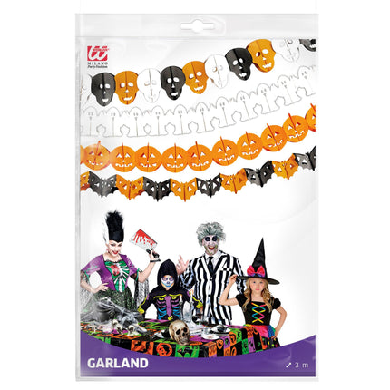 Halloweenowa girlanda czaszka i duch 3m