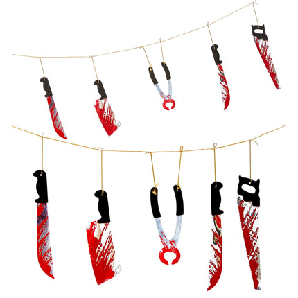 Halloweenowa girlanda Bloody Weapons 1,72 m