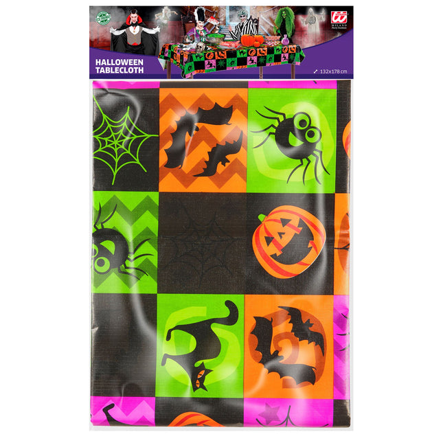Obrus na Halloween w kolorze neonowym 1,78 m