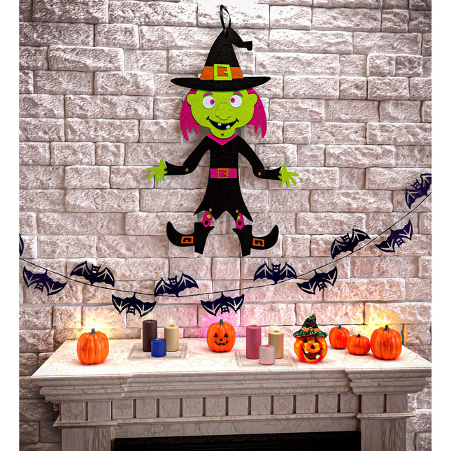 Dekoracja ścienna na Halloween Czarownica 53 cm