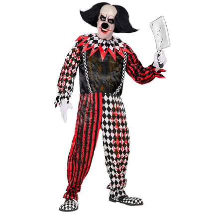 Kostium na Halloween Czerwono-Czarny Klaun
