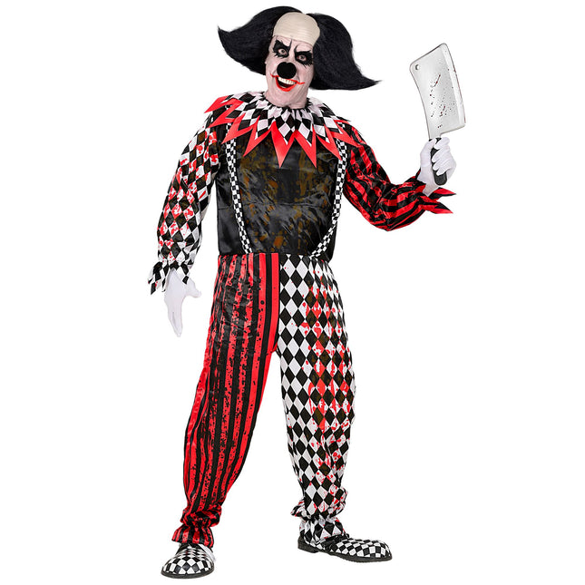 Kostium na Halloween Czerwono-Czarny Klaun
